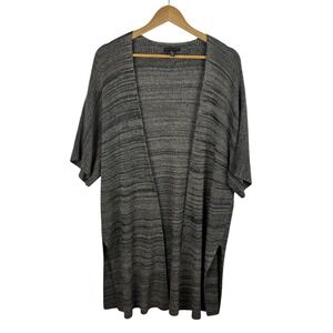 Eileen Fisher Womens Knit Duster Cardigan Sz L/XL Open Front Minimalist‎ Neutral